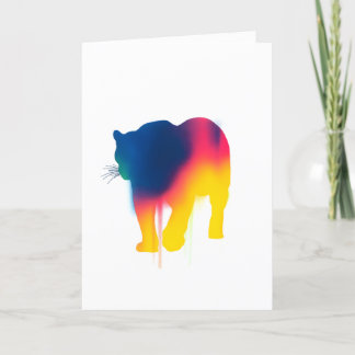 Cartão Placa de Silhueta Leopardo de Tinta de Pulverizaçã