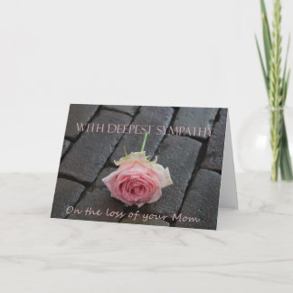 Cartão Placa de simpatia pela perda de Rosa da mãe