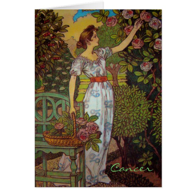 Cartão Placa de Sinal de Astrologia "Cancer" (Frente)