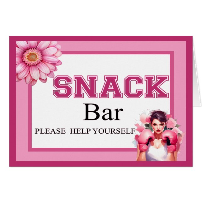 Cartão Placa de snack-Cancer de mama, rosa e Bonito (Frente horizontal)