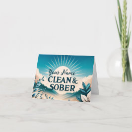 Cartão Placa de Sobriedade Personalizada de 12 Etapas Lim