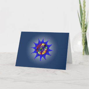 Cartão Placa de solstício de inverno com brilho abstrato