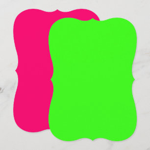 Cartão Placa de suporte Neon Green & Neon Pink - Personal
