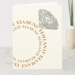 Cartão Placa de Tipografia do Anel Diamante Multilíngue 