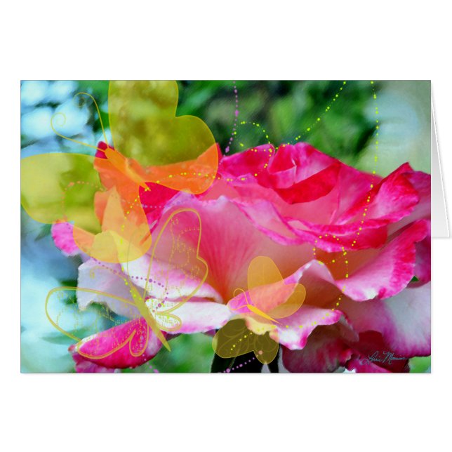 Cartão Placa de Trilhos de Borboleta Feliz (Frente Horizontal)