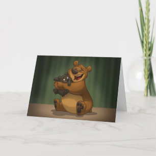 Cartão Placa de Urso e Cubo (Dentro do Vazio)