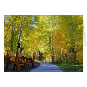 Cartão Placa de vazio, Árvores de Aspen, outono