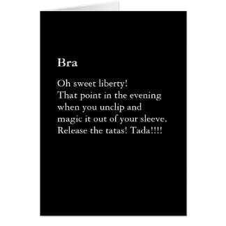 Cartão Placa de Vazio Bra Engraçado