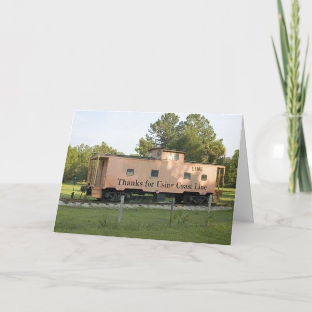 Cartão Placa de Vazio Caboose Aposentada (Frente)