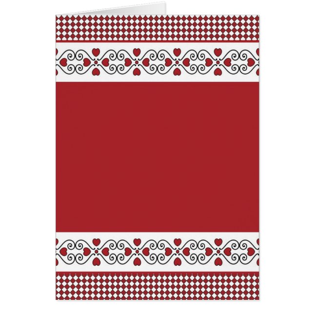 Cartão Placa de vazio com fundo vermelho e preto (Frente)