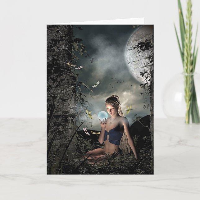 Cartão Placa de Vazio de Amizade de Lua Completa com Cont (Frente)