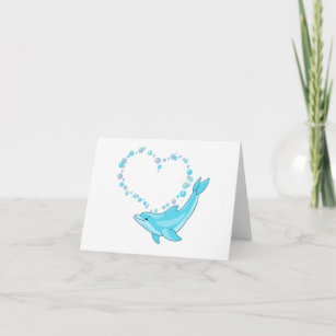 Cartão Placa de Vazio de Dolphin Heart