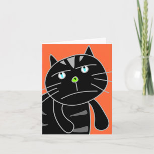 Cartão Placa de Vazio de Gato Preto Bordo