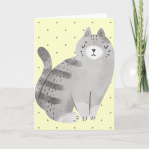 Cartão Placa de Vazio de Ilustração de Gato Bonito