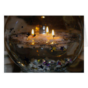 Cartão Placa de vazio de Velas Flutuantes