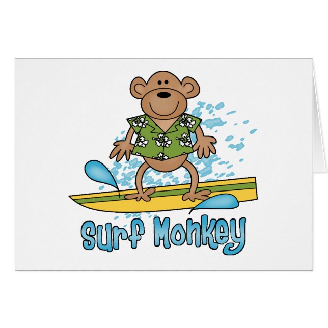 Cartão Placa de Vazio do macaco surf (Frente horizontal)