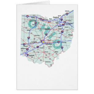 Cartão Placa de Vazio do Mapa de Ohio