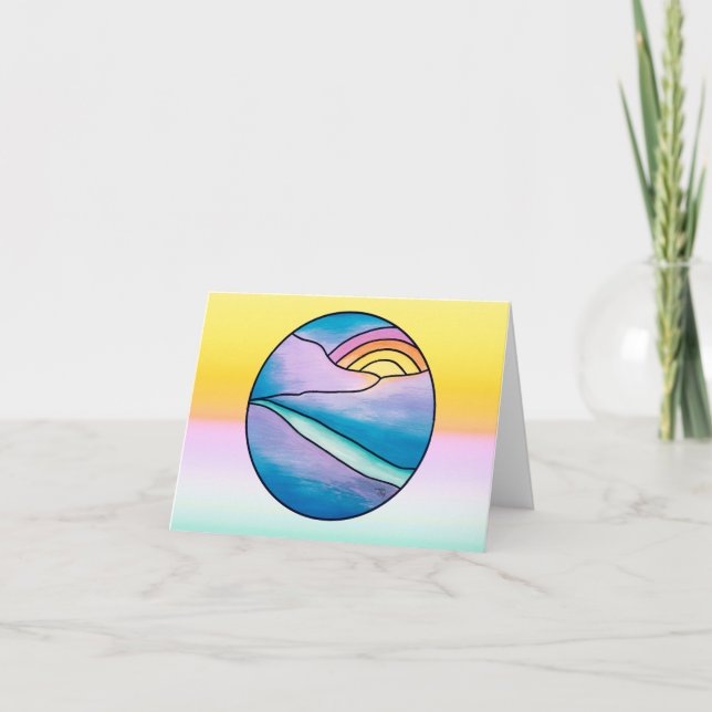 Cartão Placa de Vazio do Sol de Montanha (Frente)