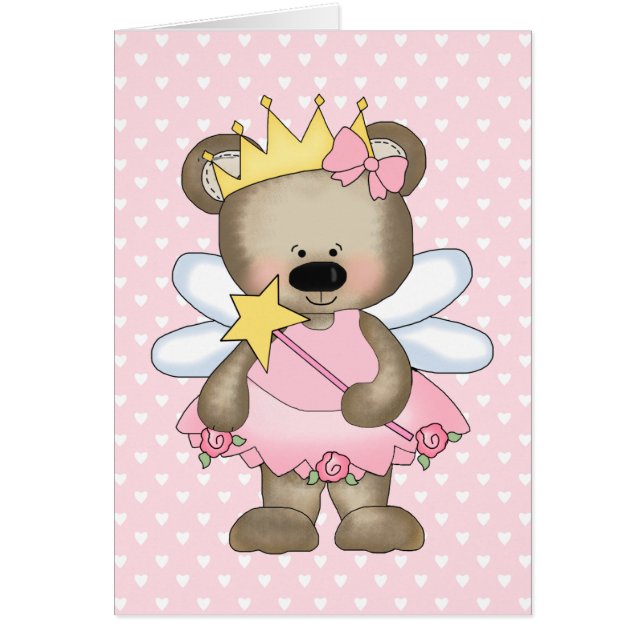Cartão Placa de Vazio do urso princesa (Frente)
