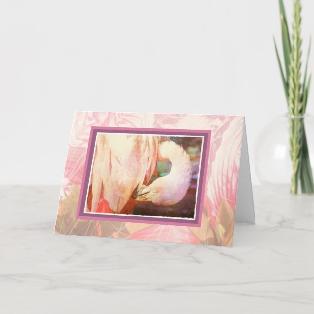 Cartão Placa de Vazio Flamingo (Frente)