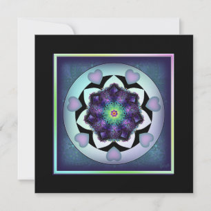 Cartão Placa de vazio para guarda-chuva e corações roxos 