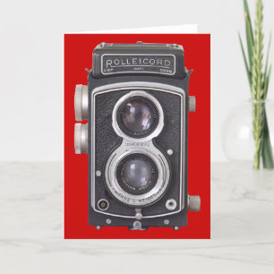 Cartão Placa de Vazio Vintage Camera