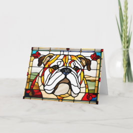 Cartão Placa de Vidro Mantida Bulldog