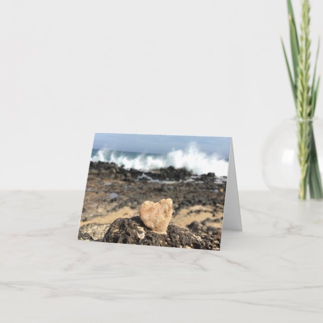 Cartão Placa do coração de praia (vazio dentro de (Frente)