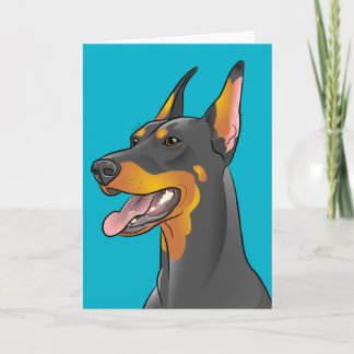 Cartão Placa Doberman para Pop de Dia de os pais Feliz