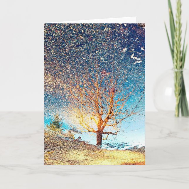 Cartão Placa dobrada de 5"x7" | Cherry Tree Puddle (Frente)