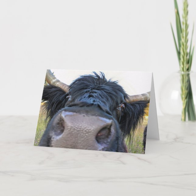 Cartão Placa dobrada de 7"x5" | Banana Peel Cow (Frente)