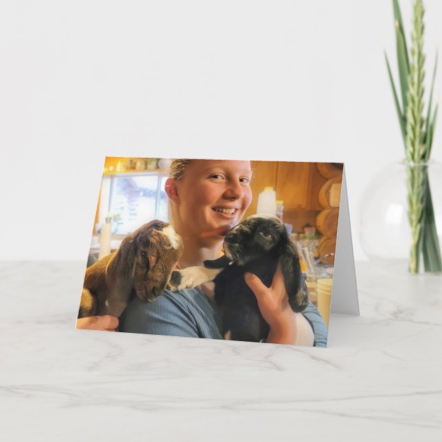 Cartão Placa dobrada de 7"x5" | Crianças na cozinha (Frente)