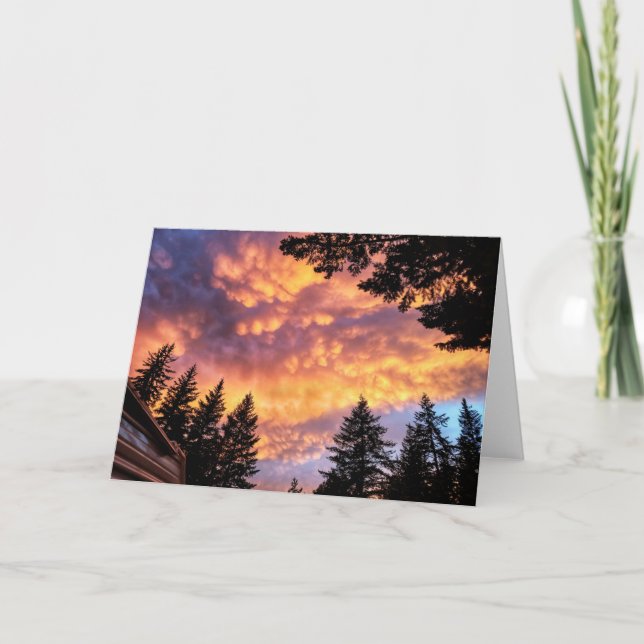 Cartão Placa dobrada de 7"x5" | Mammatus Cloud Sunset (Frente)