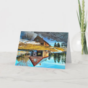 Cartão Placa dobrada de 7"x5"   Reflexão de poço de garag