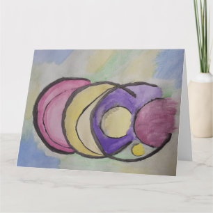 Cartão Placa dobrada de Abstrato de arte em planetas
