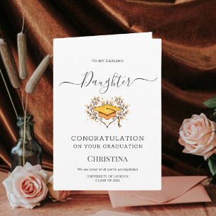 Cartão Placa dobrada de Boné de formatura 2024 Classe Ele