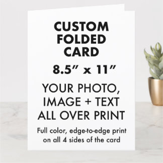 Cartão Placa dobrada personalizada grande de 11" x 8,5"