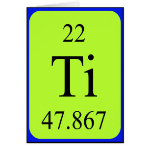 Cartão Placa Elemento 22 - Titânio