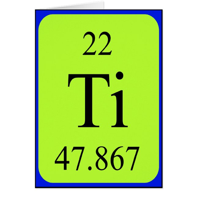 Cartão Placa Elemento 22 - Titânio (Frente)