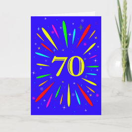 Cartão Placa Explosiva de Aniversário do 70