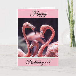 Cartão Placa Flamingos de Feliz Aniversário Personalizada