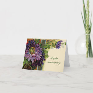 Cartão Placa Flor Roxa Personalizável - Adicione O Texto.