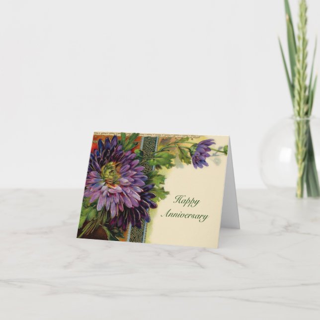 Cartão Placa Flor Roxa Personalizável - Adicione O Texto. (Frente)