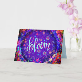 Cartão Placa Floral Bloom Bonito Purple ONE WORD