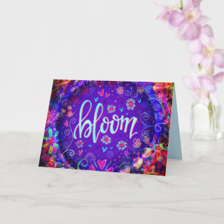 Cartão Placa Floral Bloom Bonito Purple ONE WORD