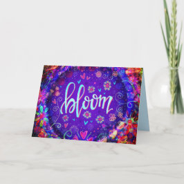 Cartão Placa Floral Bloom Bonito Purple ONE WORD