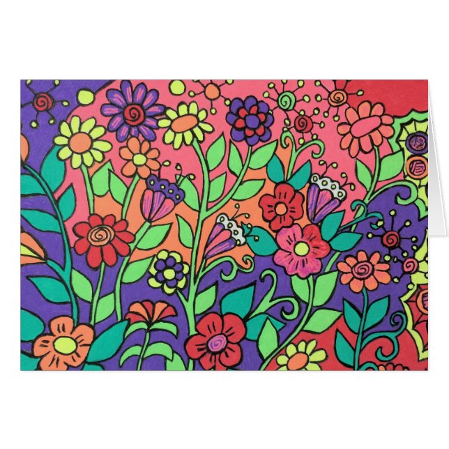 Cartão Placa FLowers Whimsical (Frente Horizontal)