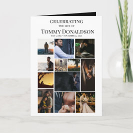 Cartão Placa Funeral de Colagem de Foto 12