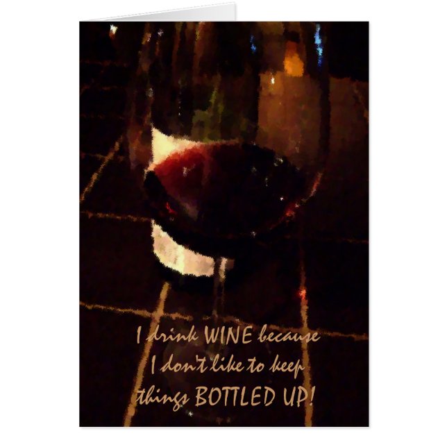 Cartão Placa gráfica de humor de vinho (Frente)