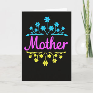 Cartão Placa Gráfica Floral Mãe